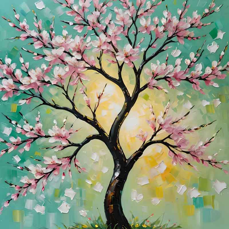 Cherry Blossom Bliss – Artwork for Growth & Harmony in the East