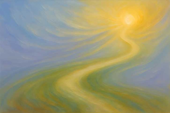 Wall Art of Endless Abstract Path Vastu Canvas Painting for the East Direction