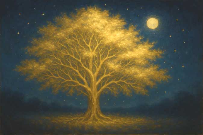 Painting of Golden Money Tree in North for Continuous Money Flow and Career Income