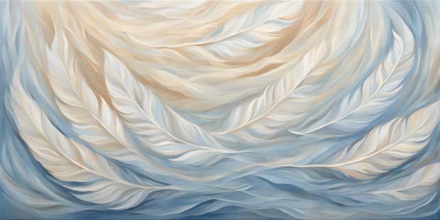 Abstract White and Blue Feather Art – Elevate Clarity & Higher Wisdom