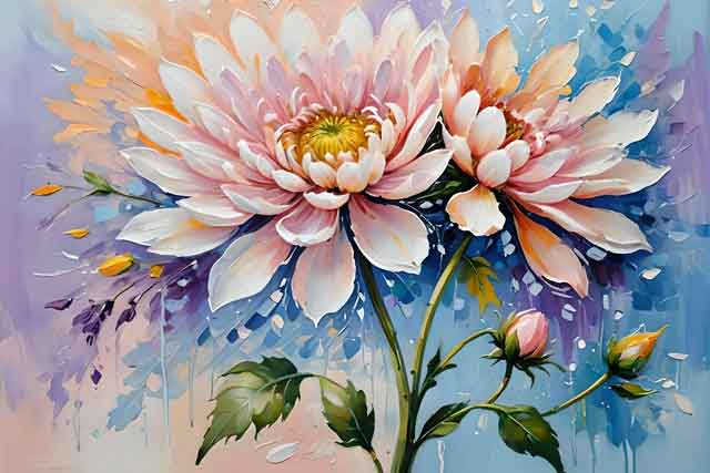 Chrysanthemum Flower Artwork – A Symbol of Creativity & Innovation for the West Direction