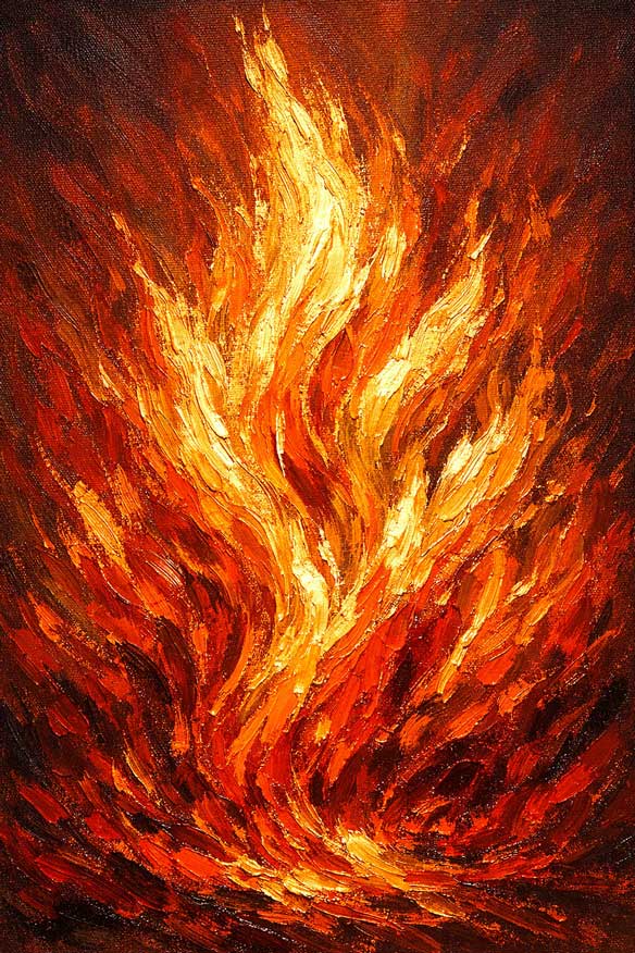 Abstract Fire Energy Wall Art  Symbol of Passion, Transformation and Power