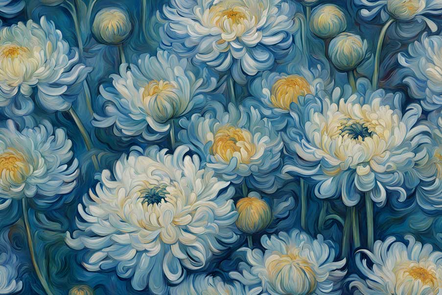 Chrysanthemum Painting for Creativity & Innovation | Vastu Art for West ...