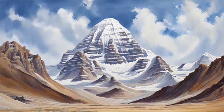 Mountain Kailash Mansarovar Painting