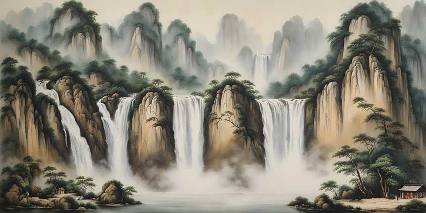 Paintings of Waterfall