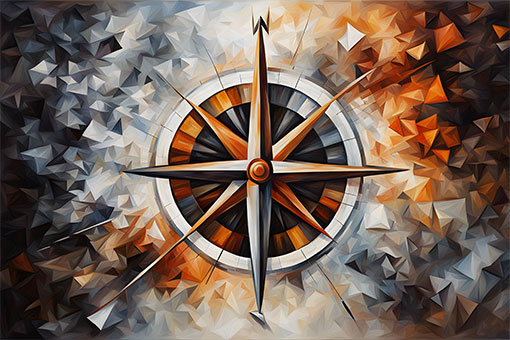 Compass Painting for Mentorship and Guidance and Guidance