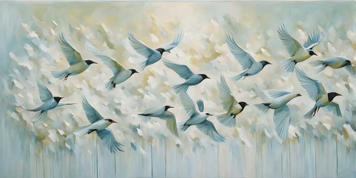 Flying Birds Artwork for Connection & Networking – Vastu-Inspired Northwest Wall Art