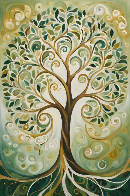 Abstract Tree of Life Artwork for Social Connection – East Direction Vastu Painting