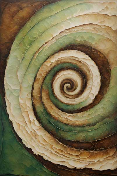 Abstract Spiral Artwork for East Direction – Symbolizing Growth and Health