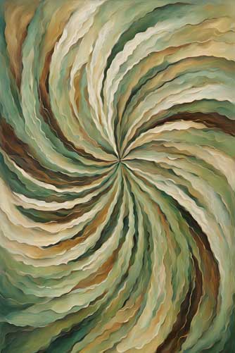 Abstract Swirl Shape Leaf Artwork for East Direction - Vastu-Inspired Home Décor