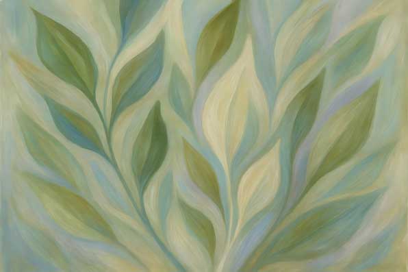 Lush Green Leaves Wall Art for Energy and Renewal