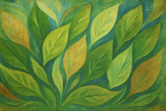 Green Foliage Artwork on Canvas for Health & Harmony