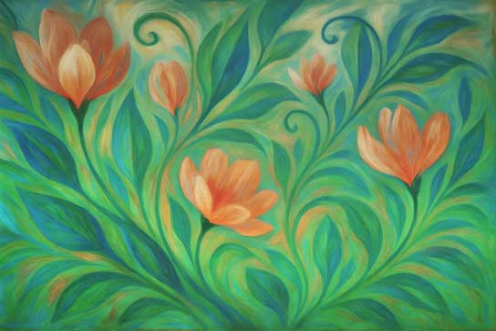 Floral Radiance Vastu Painting for Connection and Joy