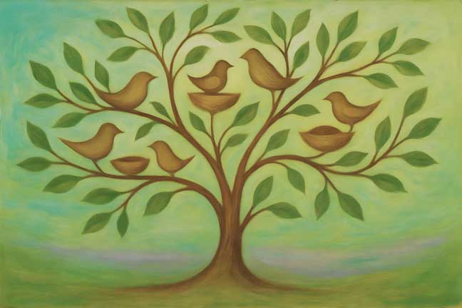 Tree of Life Artwork on Canvas for East Wall