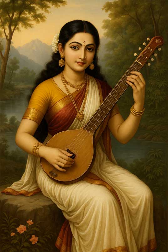 Goddess Saraswati Painting