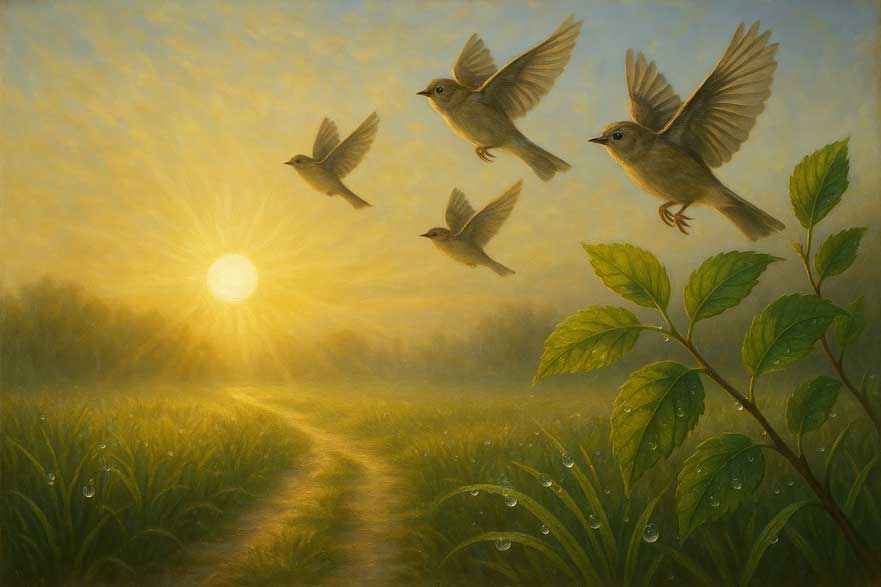 Birds in Flight Wall Art Canvas Painting for Freedom and New Opportunities
