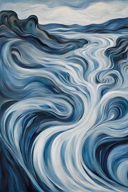  Abstract River Painting for Prosperity,growth and success