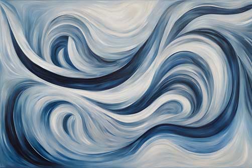  Abstract Water Element Painting for Health and Well Being