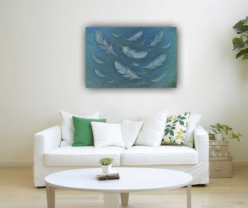 Abstract Feather Painting for Freedom in Northwest Vastu Paintings for Travel & Opportunities