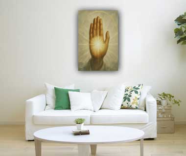 Abhay Mudra Painting on Canvas in Northwest for Support, Assistance & Guidance