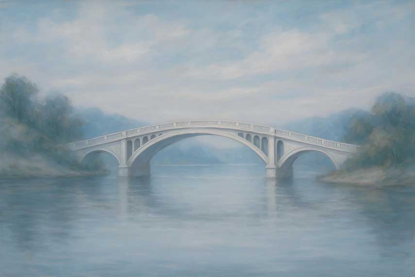 Wall Art Connecting Bridge Painting for Networking and Communication in Northwest