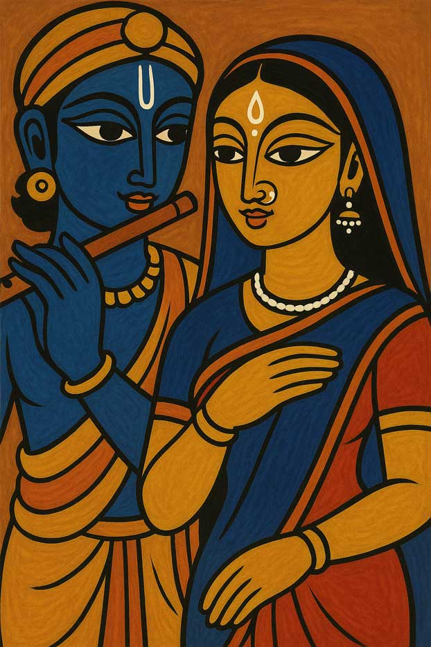 Painting of Lord Krishna and Radha