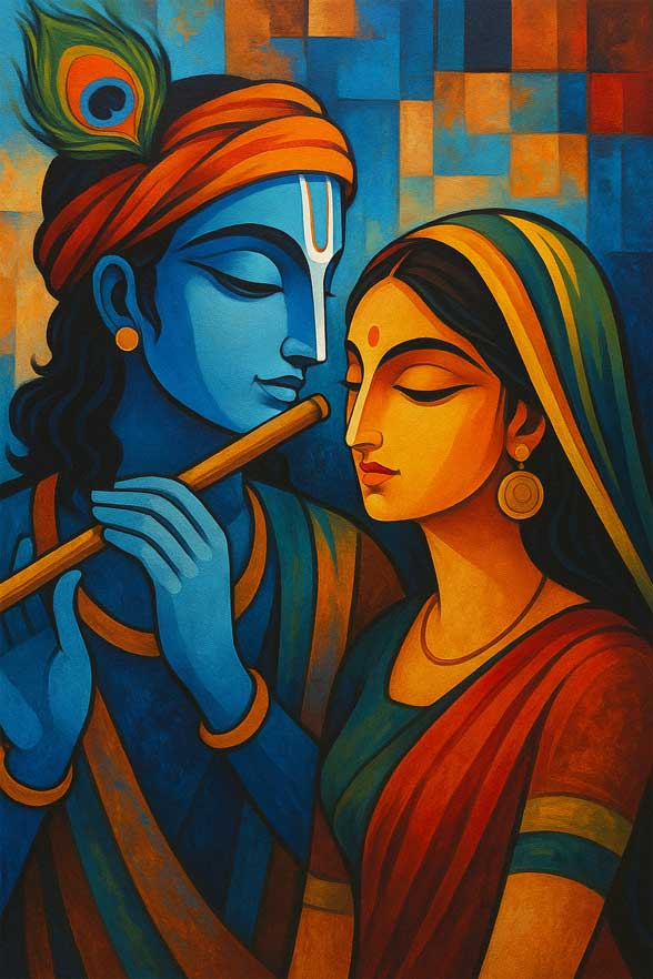 Modern Radha Krishna Painting