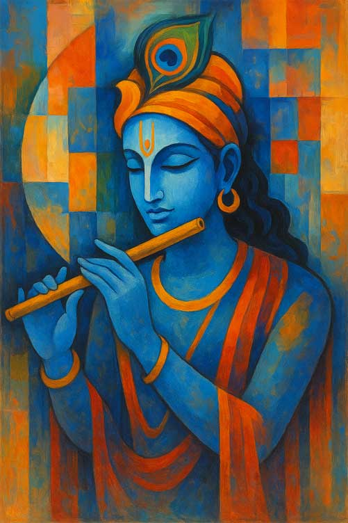 Modern Art Krishna Painting