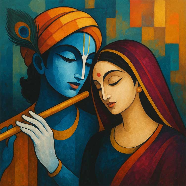 Abstract Modern Art Radha Krishna Painting