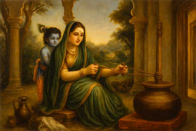 Krishna and Yashoda Painting