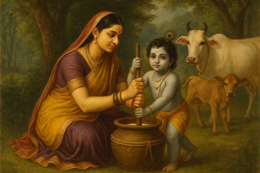 Painting of Yashoda and Krishna