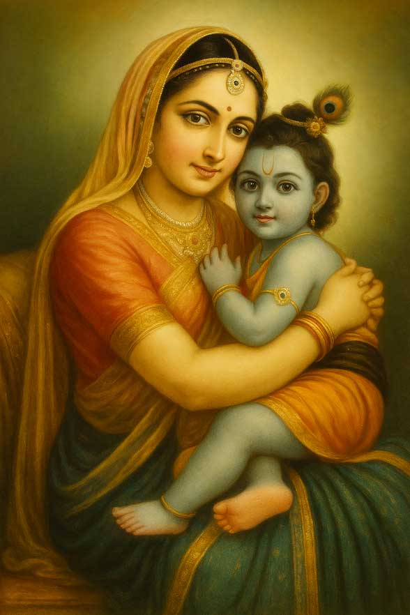 Yashoda with Krishna Canvas Art