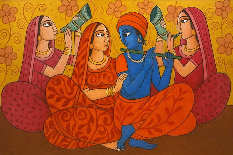 Traditional Radha Krishna Painting