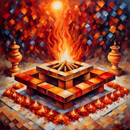 Fire Element Painting Havan Kund