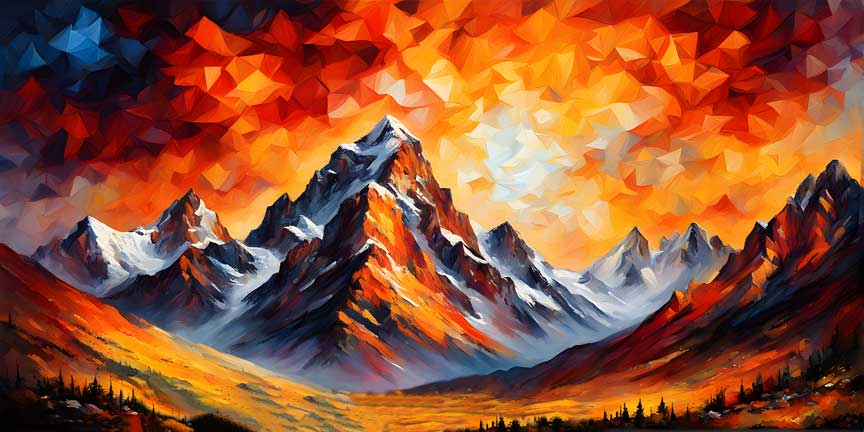 Mountain Paintings in Vastu for Stability and Success