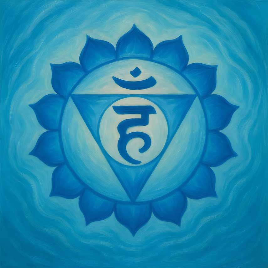 Wall Art Throat Chakra (Vishuddha) Canvas for Communication in North