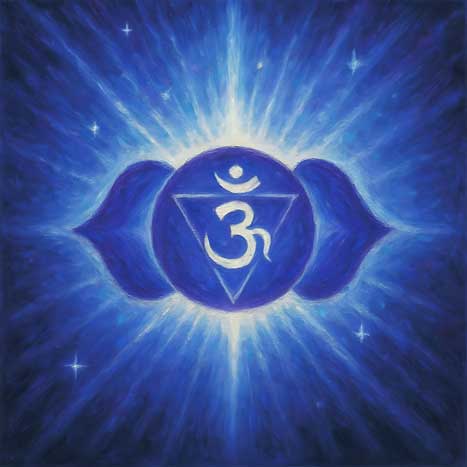 Wall Art Third Eye(Ajna) Chakra Canvas in Northeast for Intuition and wisdom
