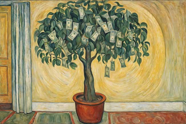 wealth Symbol Money Tree Painting