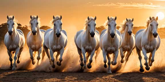 7 Running Horses