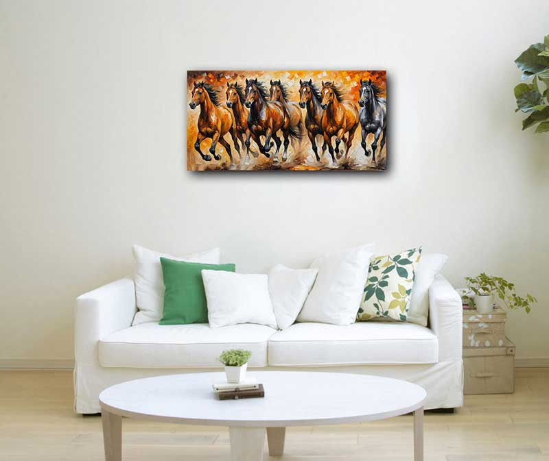 Lucky Seven Horses Painting