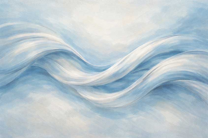 Wall Art of Abstract Flowing Lines Painting for Smooth Transitions and Guidance