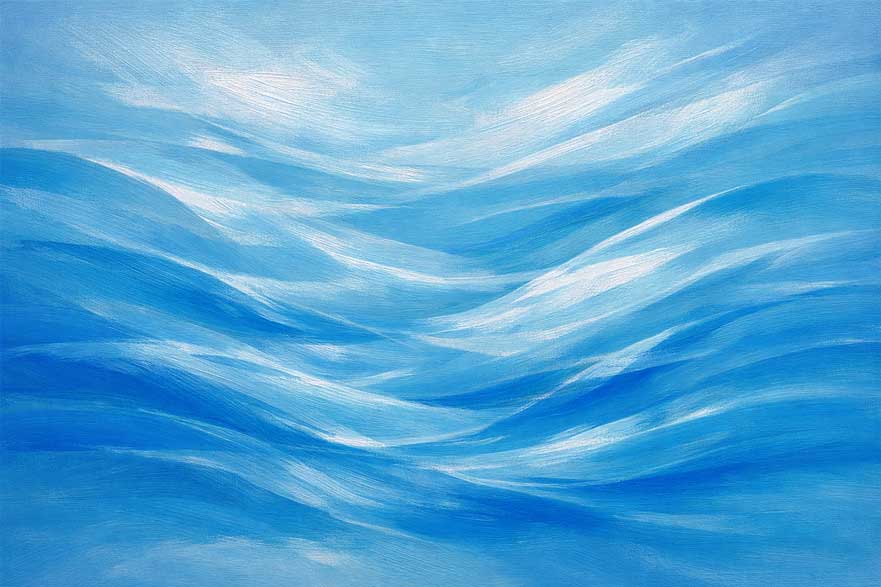 Abstract Painting of Water Flow for Energy Movement & Prosperity (North Direction)