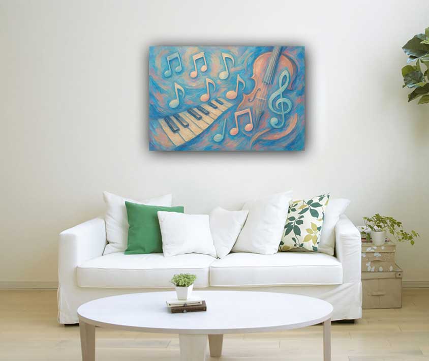 Musical Instruments Wall Art for Creativity & Innovation in West Direction Vastu Paintings
