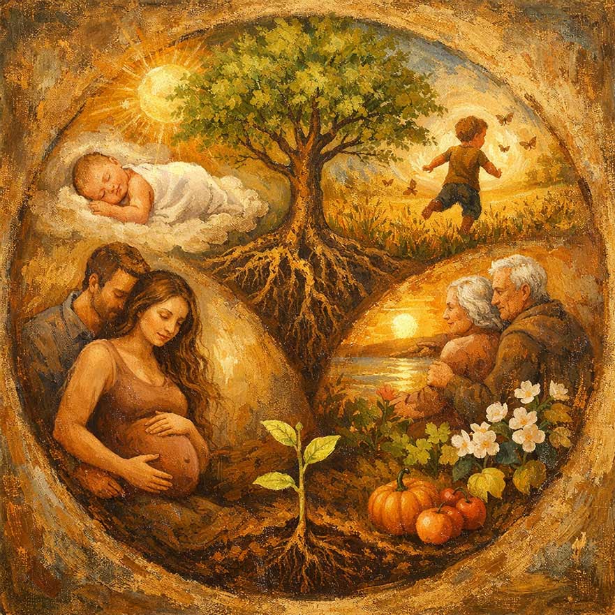 Circle of Life Painting for Emotional grounding and harmony.