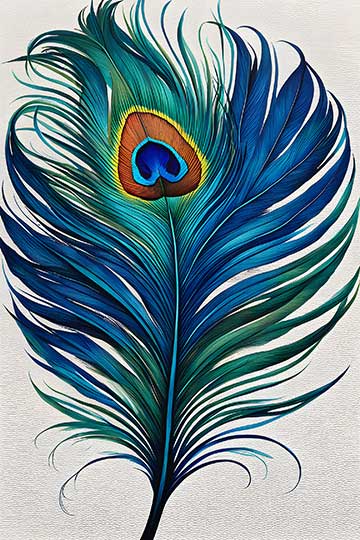Painting of a Peacock Feather