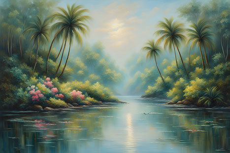 serene lake Painting