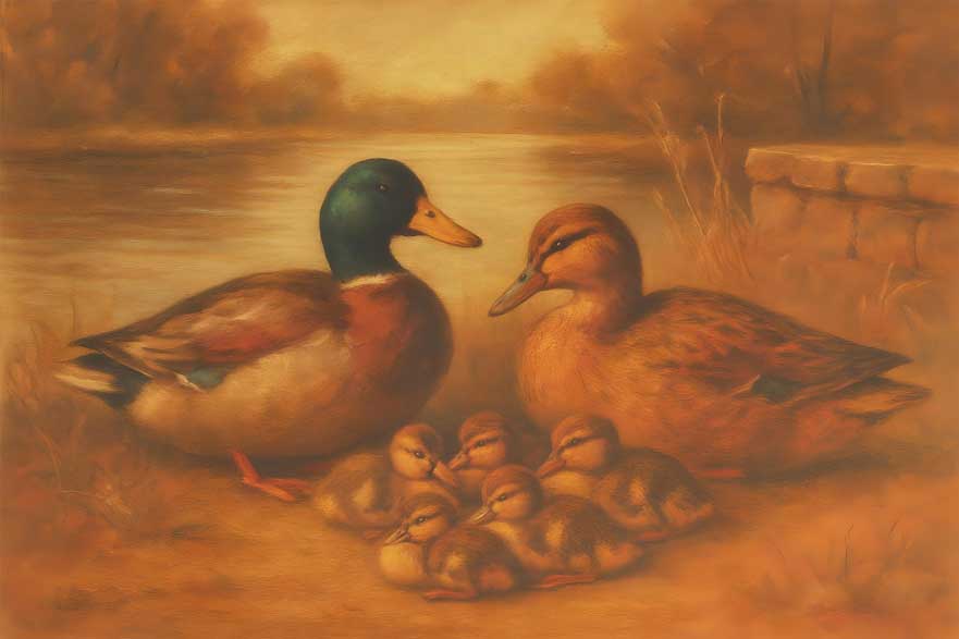Duck Painting for Vastu Modern Canvas Prints for Southwest