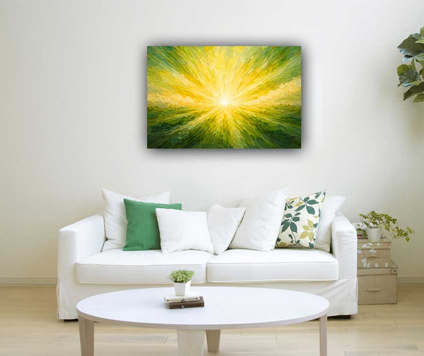 Energy Burst Wall Art Canvas Painting for Renewal and Optimism