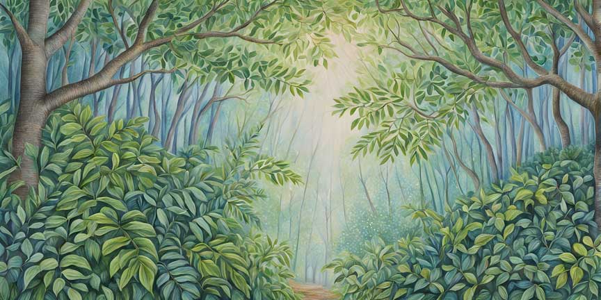 Green Forest Painting for Health and Vitality