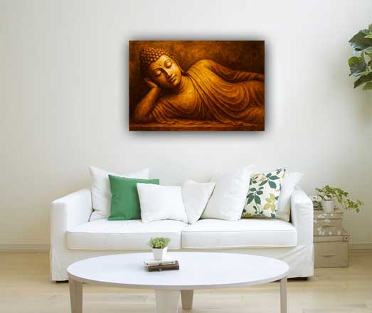 Tranquil Buddha Artwork on Canvas for Northeast Wall